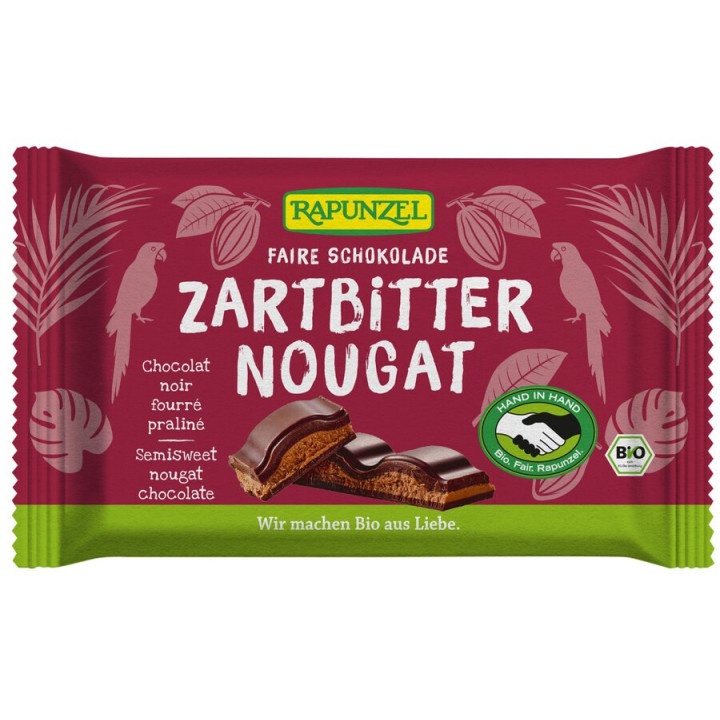 Czekolada Gorzka z Nadzieniem Nugatowym BIO 100 g - Rapunzel - Ekochat