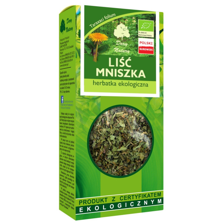 Herbatka Liść Mniszka BIO 25 g - Dary Natury - Ekochatka