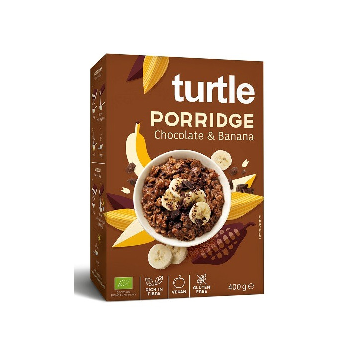 Owsianka Czekoladowo-Bananowa Bezglutenowa BIO 400 g - Turtle - Ekocha