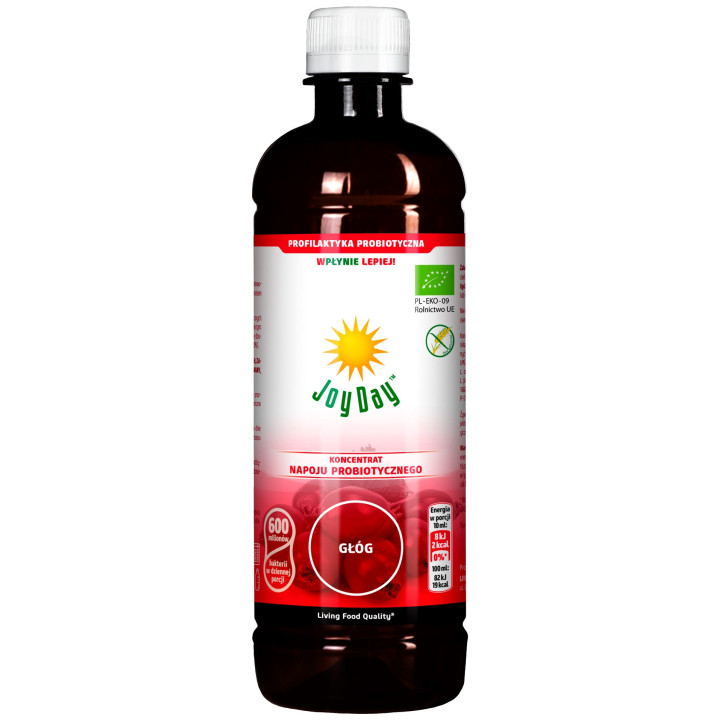 Koncentrat Napoju Probiotycznego Głóg Bezglutenowy BIO 500 ml - Joy Da