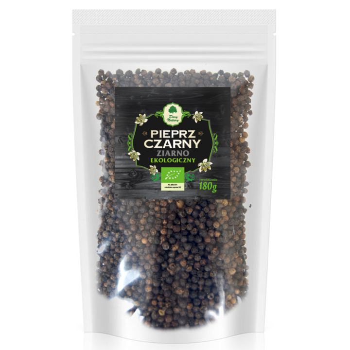 Pieprz Czarny Ziarnisty BIO Uzupełnienie do Młynka 180 g - Dary Natury