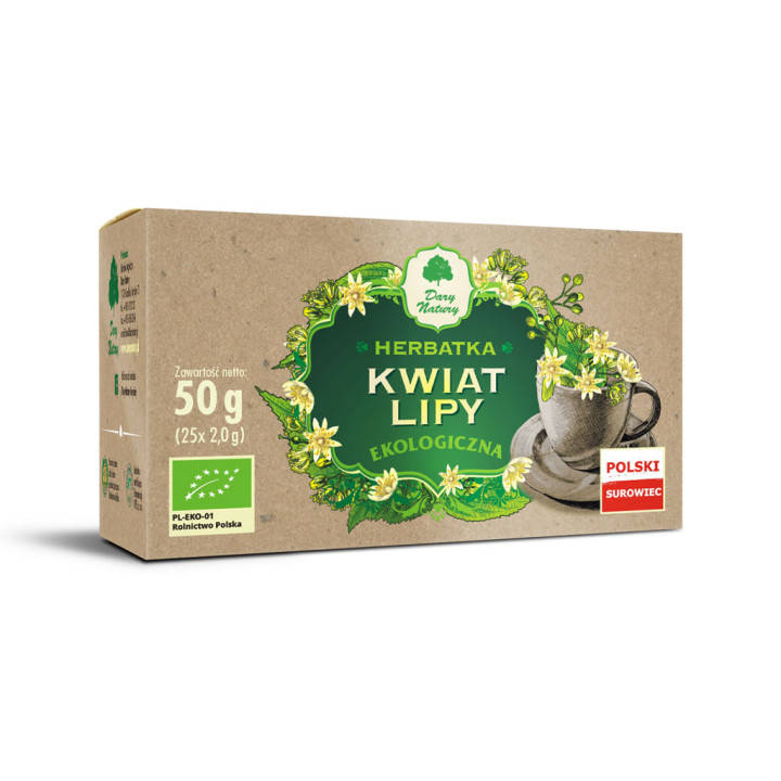 Herbatka z Kwiatu Lipy BIO 50 g - Dary Natury - Ekochatka