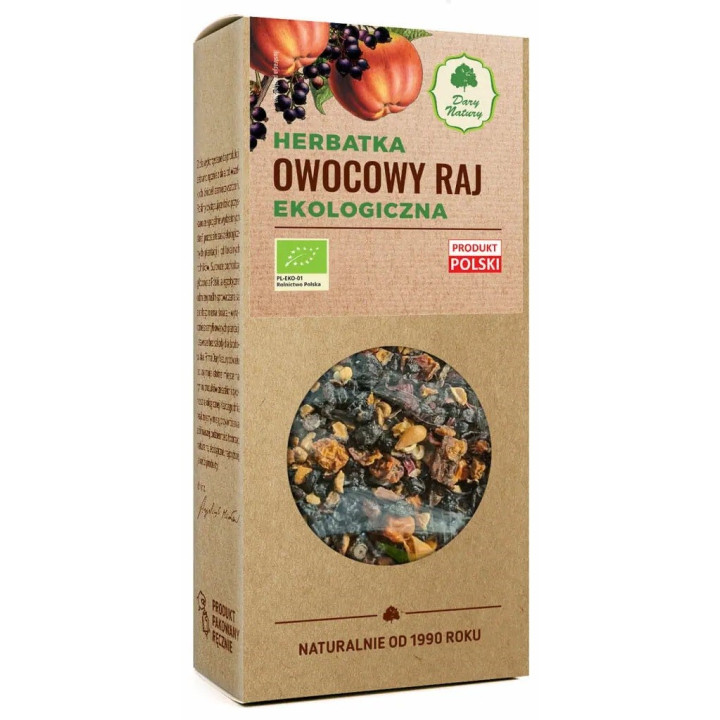 Herbatka Owocowy Raj BIO 100 g - Dary Natury - Ekochatka