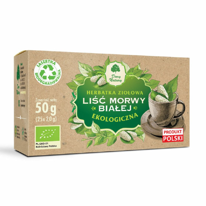 Herbatka Liść Morwy Białej BIO 50 g - Dary Natury - Ekochatka