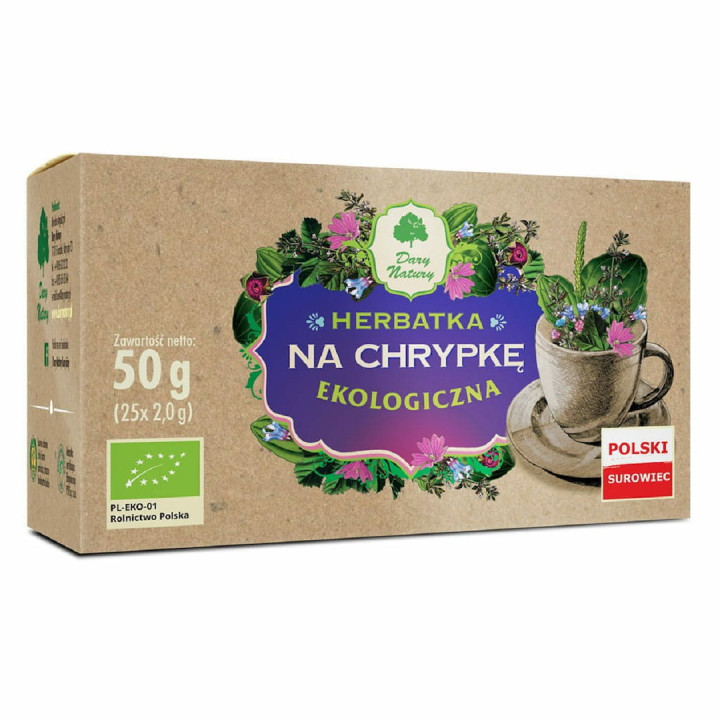 Herbatka na Chrypke BIO 25 Torebek 50 g - Dary Natury - Ekochatka
