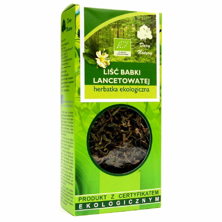 Herbatka Liść Babki Lancetowatej BIO 25 g - Dary Natury - Ekochatka