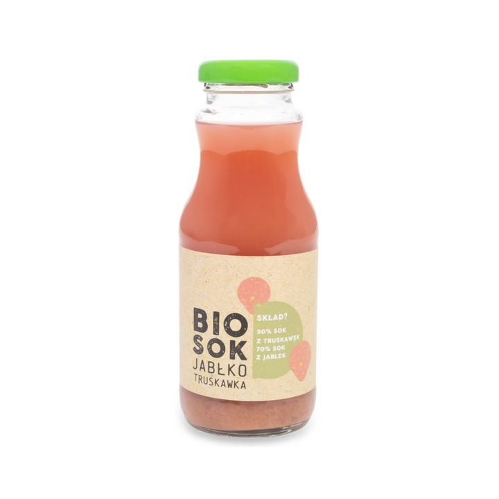 Sok Jabłkowo-Truskawkowy NFC Tłoczony BIO 250 ml - Owocowe Smaki - Eko