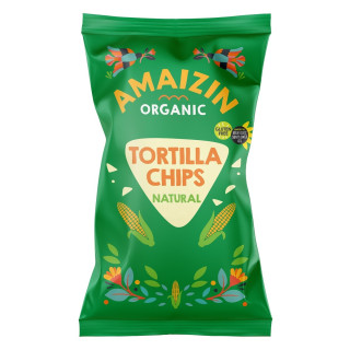 Chipsy Tortilla Kukurydziane Solone Bezglutenowe BIO 250 g - Amaizin -