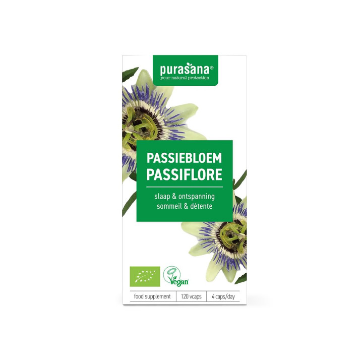 Passiflora Ekstrakt 125 mg BIO 120 Kapsułek - Purasana - Ekochatka