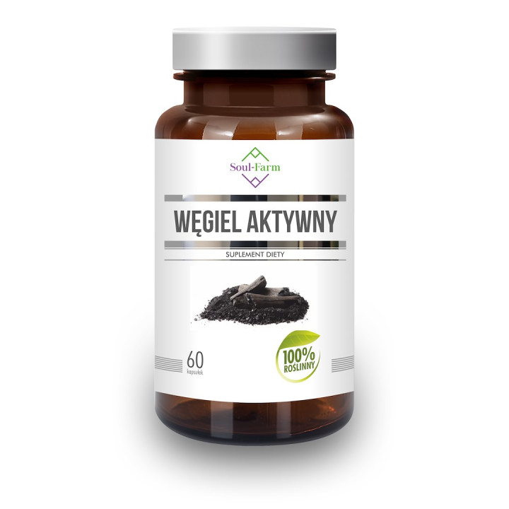 Węgiel Aktywny Drzewny 180 mg 60 Kapsułek - Soul Farm - Ekochatka
