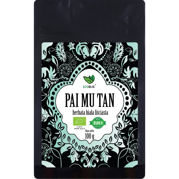 Herbata Biala Pai Mu Tan Lisciasta BIO 100 g - Ecoblik - Ekochatka