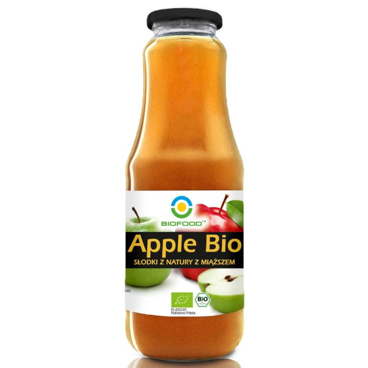 Sok Jablkowy Tloczony NFC Bezglutenowy BIO 1 l - Biofood - Ekochatka