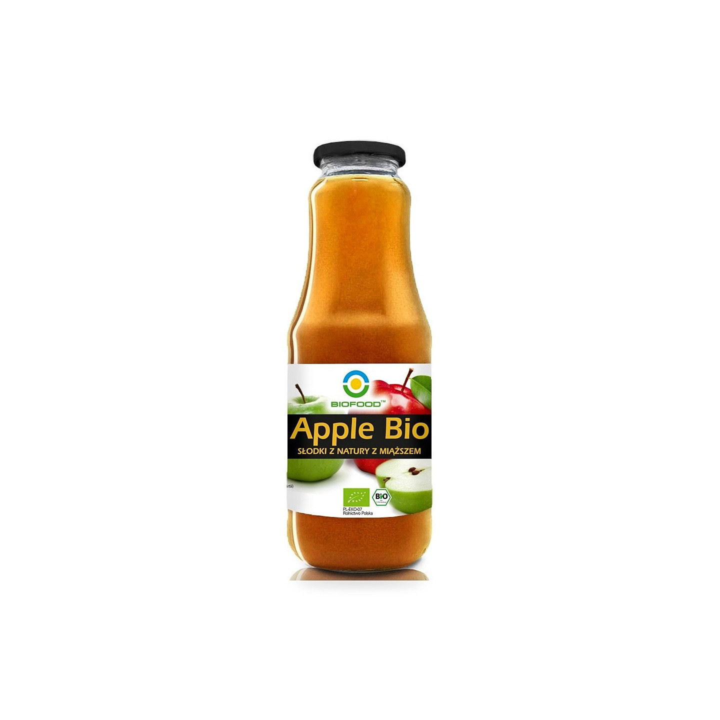 Sok Jablkowy Tloczony NFC Bezglutenowy BIO 1 l - Biofood - Ekochatka