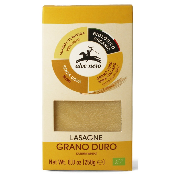 Makaron Lasagne z Pszenicy Durum BIO 250 g - Alce Nero - Ekochatka