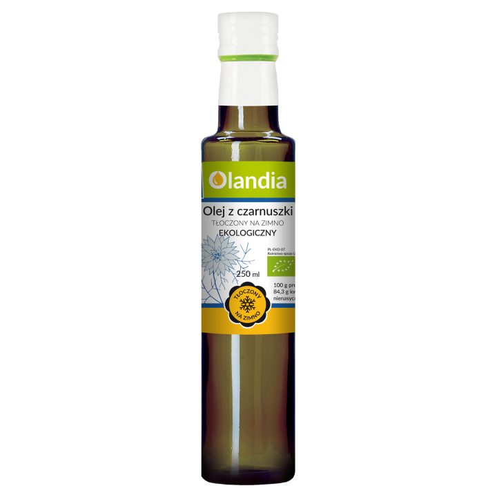 Olej z Czarnuszki Tłoczony na Zimno BIO 250 ml - Olandia - Ekochatka