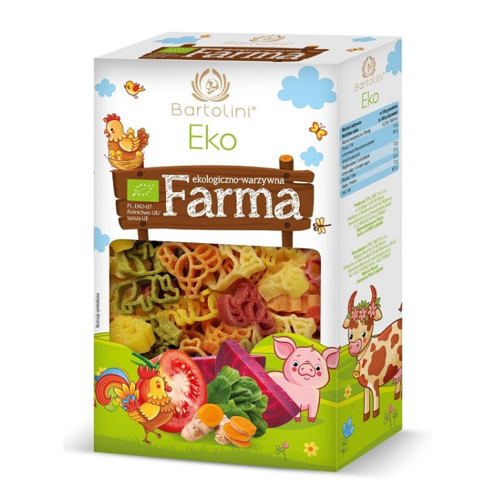 Makaron Dla Dzieci Farma z Suszonymi Warzywami BIO 250 g - Bartolini -