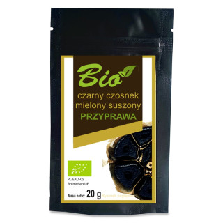 Czarny Czosnek Mielony Suszony Bezglutenowy BIO 20 g - Przetwory z Nat