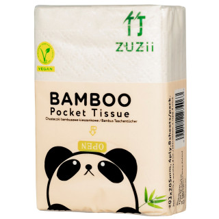 Chusteczki Bambusowe Kieszonkowe 4-Warstwowe 8 x 8 szt. - Zuzii - Ekoc