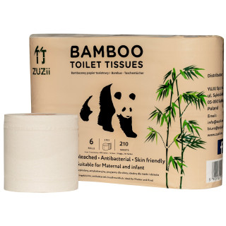 Papier Toaletowy Bambusowy 3-Warstwowy 6 Rolek - Zuzii - Ekochatka