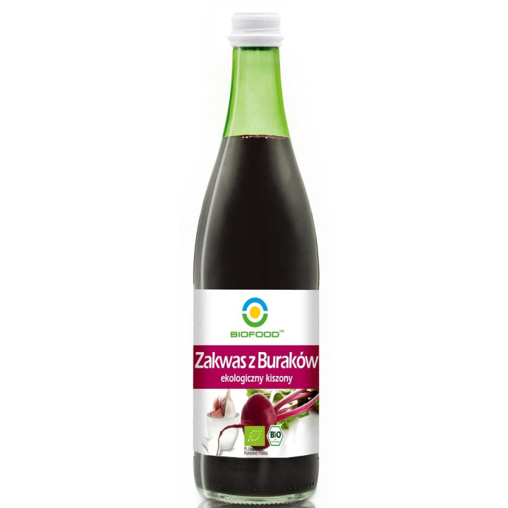 Zakwas z Buraków Kiszonych Bezglutenowy BIO 500 ml - Biofood - Ekochat
