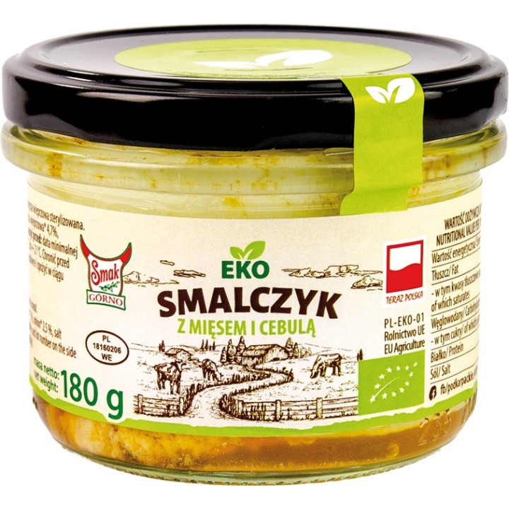 Smalec z Mięsem i Cebulką BIO 180 g - Smak Eko - Ekochatka