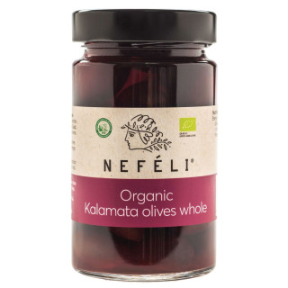 Oliwki Czarne Kalamata z Pestką w Zalewie BIO 300 g - Nefeli - Ekochat