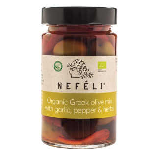 Oliwki Mix Kalamata i Zielone bez Pestek w Zalewie BIO 295 g - Nefeli 