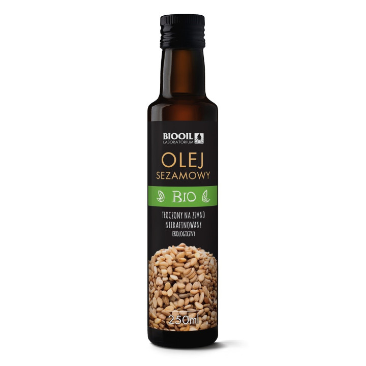 Olej Sezamowy Tłoczony na Zimno BIO 250 ml - Biooil - Ekochatka