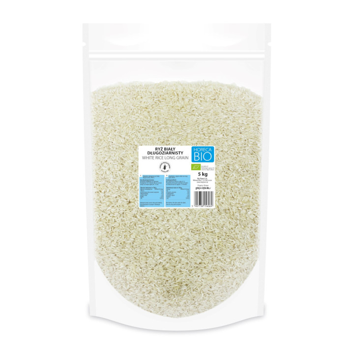 Ryż Biały Długoziarnisty Bezglutenowy BIO 5 kg - Horeca Bio Planet - E