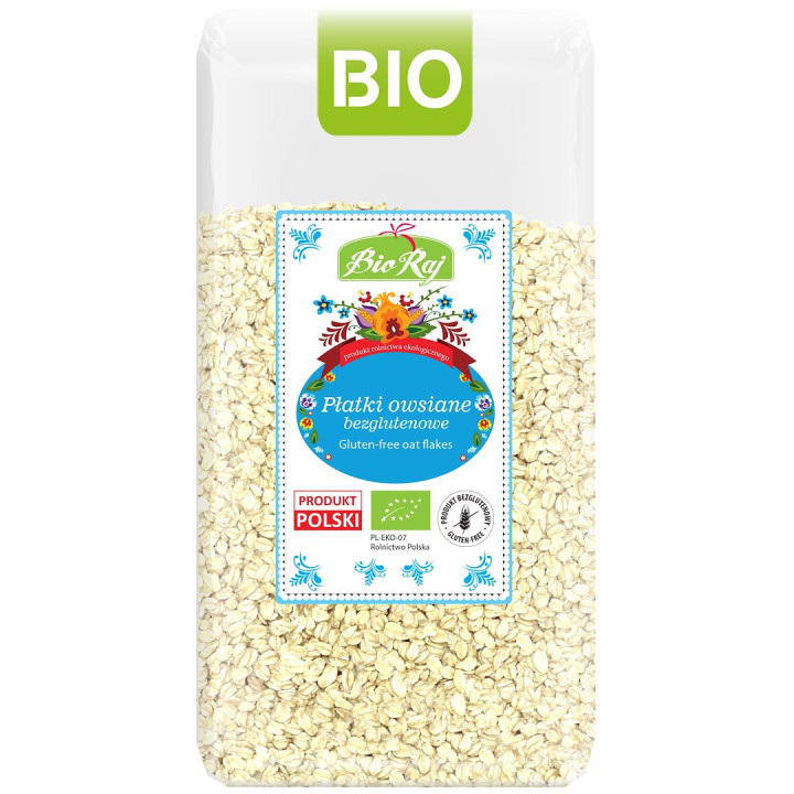 Płatki Owsiane Bezglutenowe BIO 350 g - Bio Raj - Ekochatka