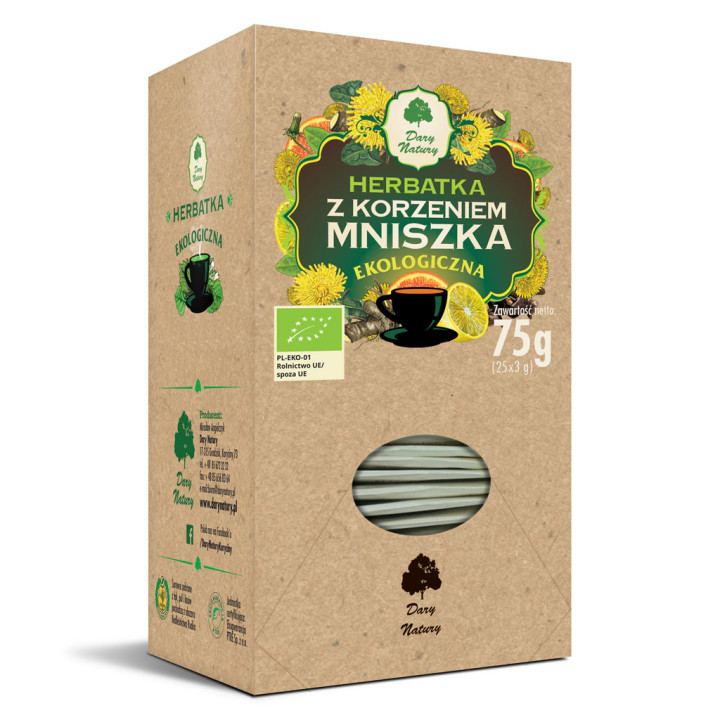 Herbatka z Korzeniem Mniszka Lekarskiego BIO 75 g - Dary Natury - Ekoc