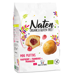 Mini Muffinki z Nadzieniem Malinowym Bezglutenowe BIO 200 g - Naten - 