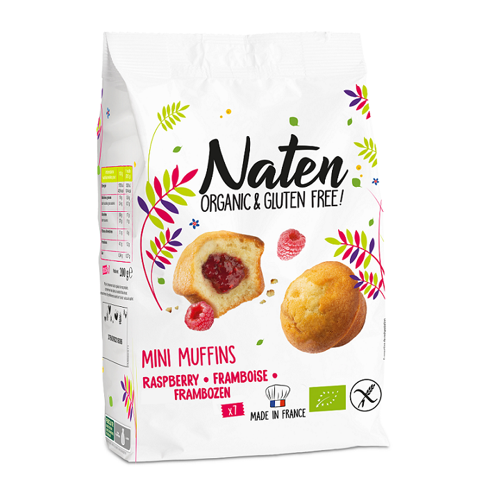 Mini Muffinki z Nadzieniem Malinowym Bezglutenowe BIO 200 g - Naten - 