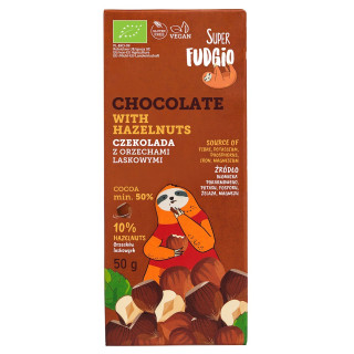 Czekolada z Orzechami Laskowymi Super Fudgio Bezglutenowa BIO 50 g - M