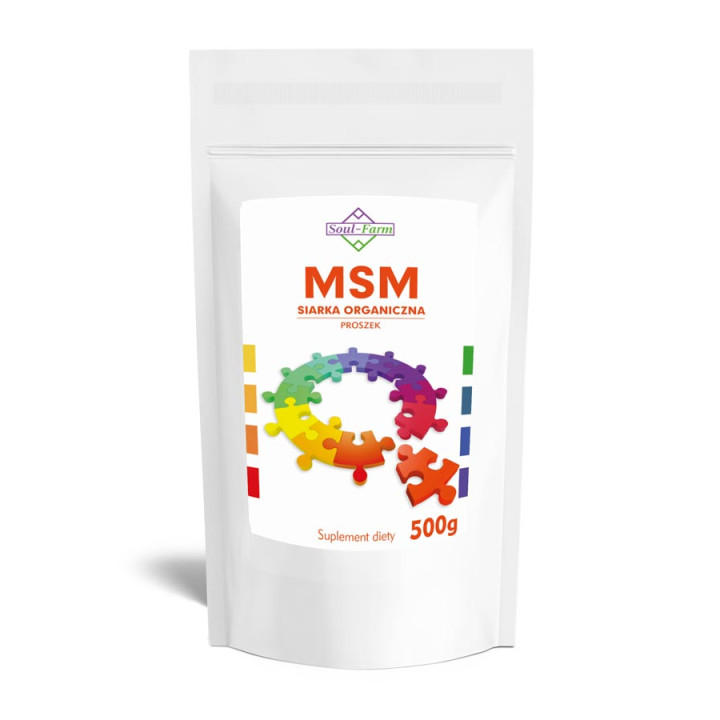 MSM Siarka Organiczna Proszek 500 g - Soul Farm - Ekochatka