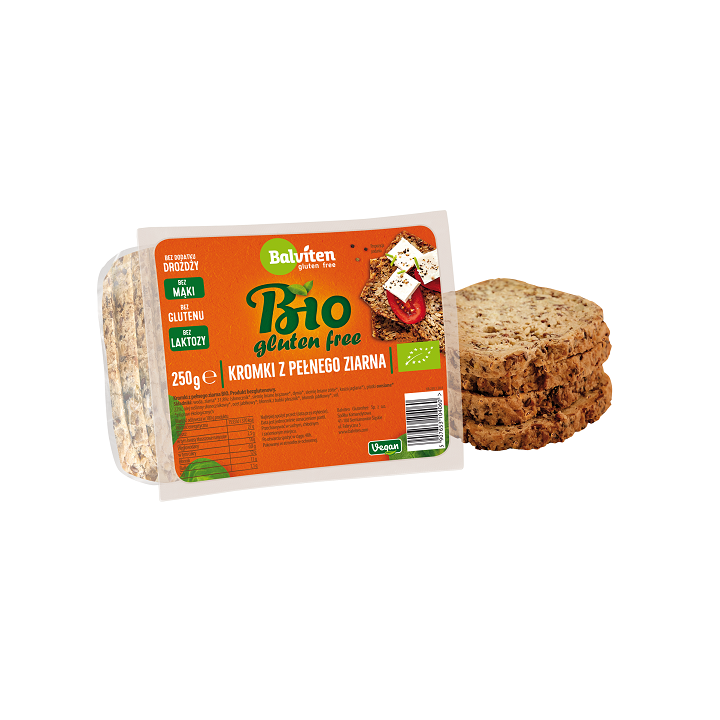 Chleb z Pełnego Ziarna Krojony Bezglutenowy BIO 250 g - Balviten - Eko