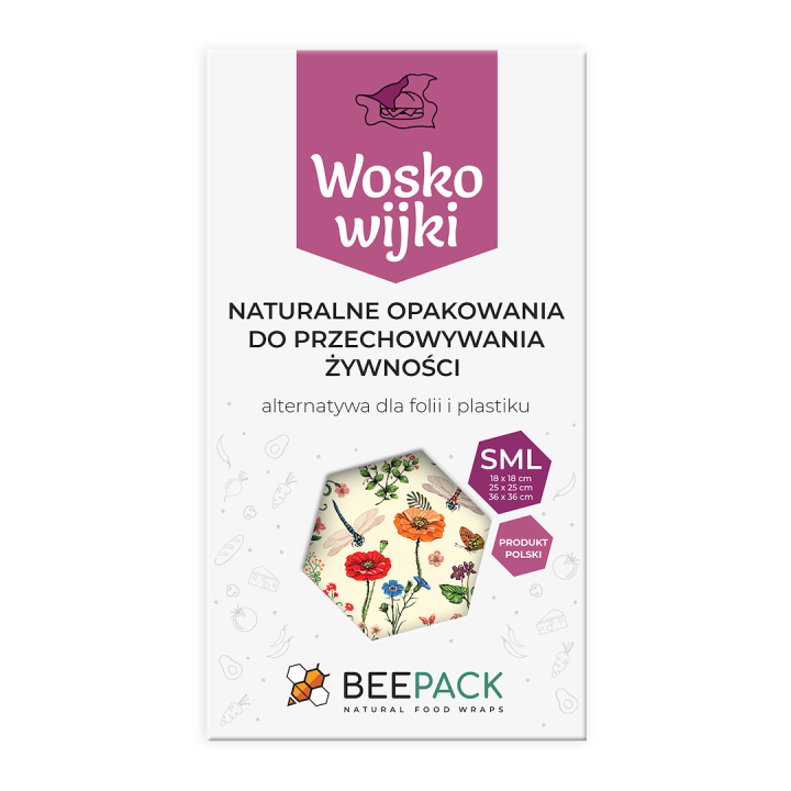 Woskowijki Zestaw S M L Wielokrotnego Uzytku - Beepack - Ekochatka