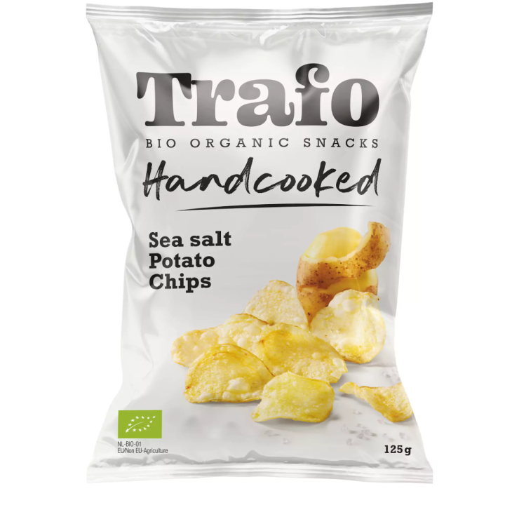 Chipsy Ziemniaczane Cienko Krojone z Solą Morską BIO 125 g - Trafo - E