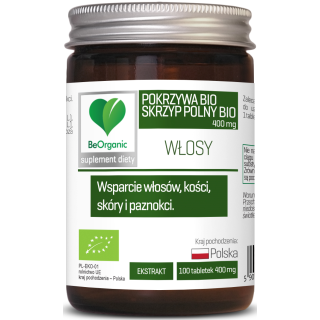 Skrzyp Polny i Pokrzywa Ekstrakt BIO 100 Tabletek - Be Organic - Ekoch