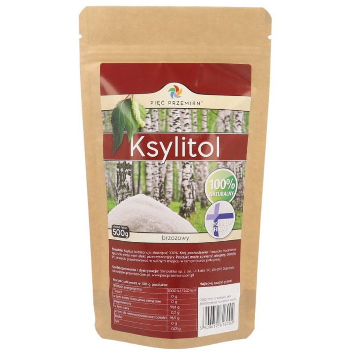 Ksylitol Fiński 500 g - Pięć Przemian - Ekochatka