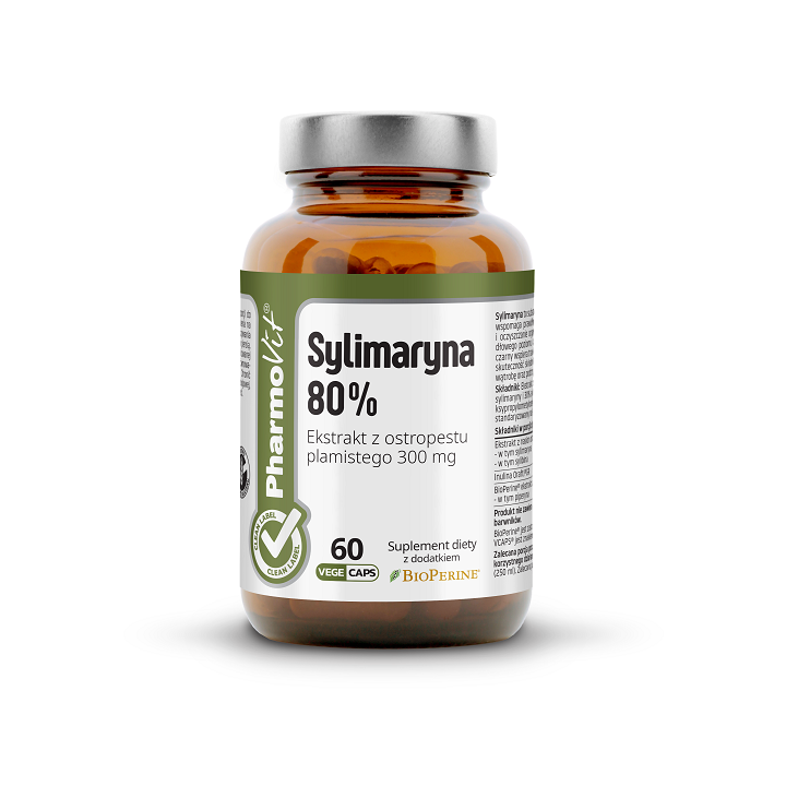 Sylimaryna 240 mg z Ostropestu Plamistego Bezglutenowa 60 Kapsułek - P