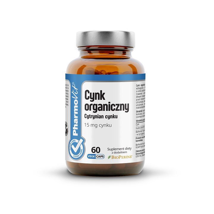 Cynk Organiczny 15 mg Bezglutenowy 60 Kapsułek - Pharmovit - Ekochatka