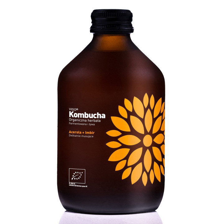 Kombucha z Acerolą i Imbirem Bezglutenowa BIO 330 ml - Vigo Yoko - Eko