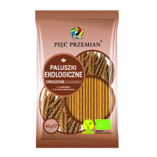 Paluszki Orkiszowe Pełnoziarniste BIO 45 g - Pięć Przemian - Ekochatka