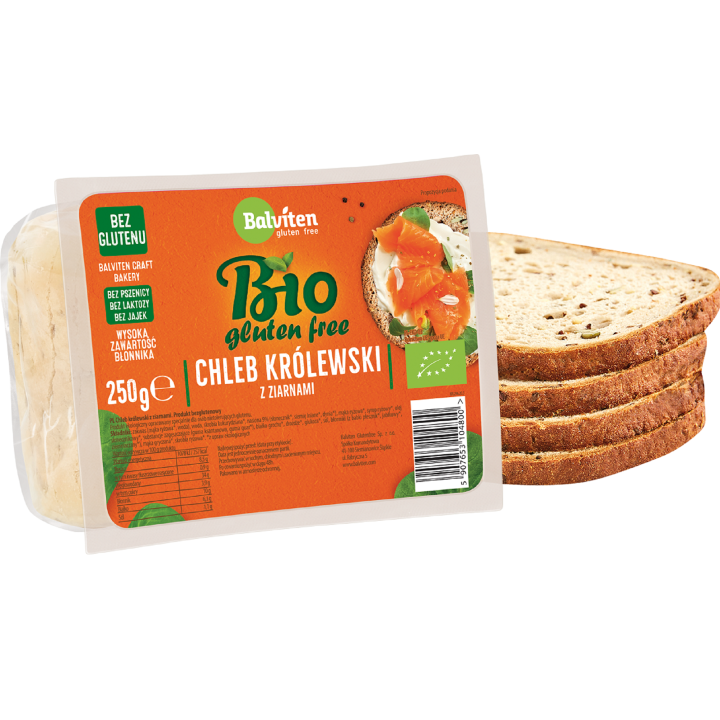 Chleb Królewski z Ziarnami Krojony Bezglutenowy BIO 250 g - Balviten -