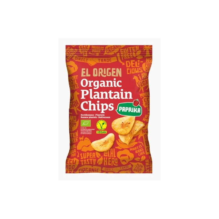 Chipsy z Plantana Paprykowe Bezglutenowe BIO 80 g - El Origen - Ekocha