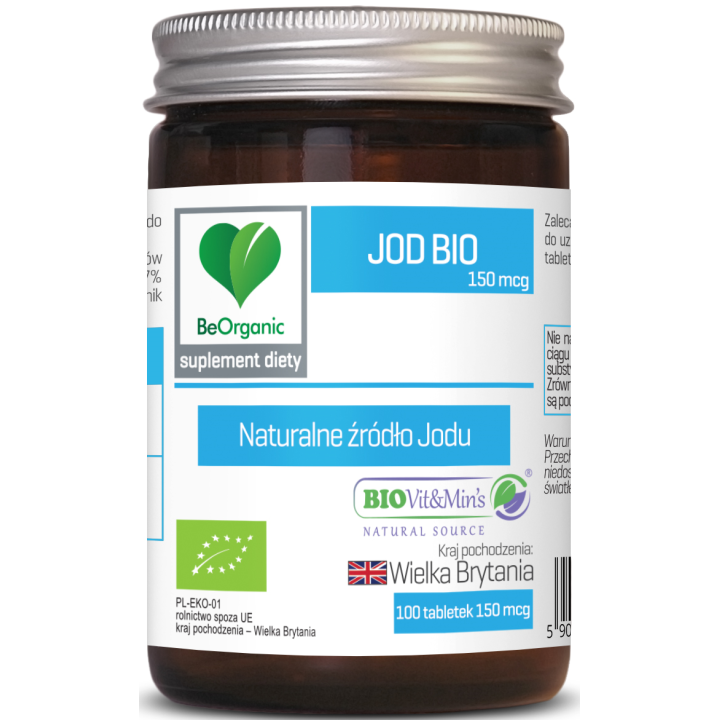 Jod 150 μg BIO 100 Tabletek - Be Organic - Ekochatka
