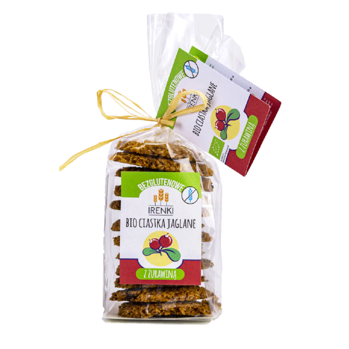 Ciastka Jaglane z Żurawiną Bezglutenowe BIO 150 g - Irenki - Ekochatka