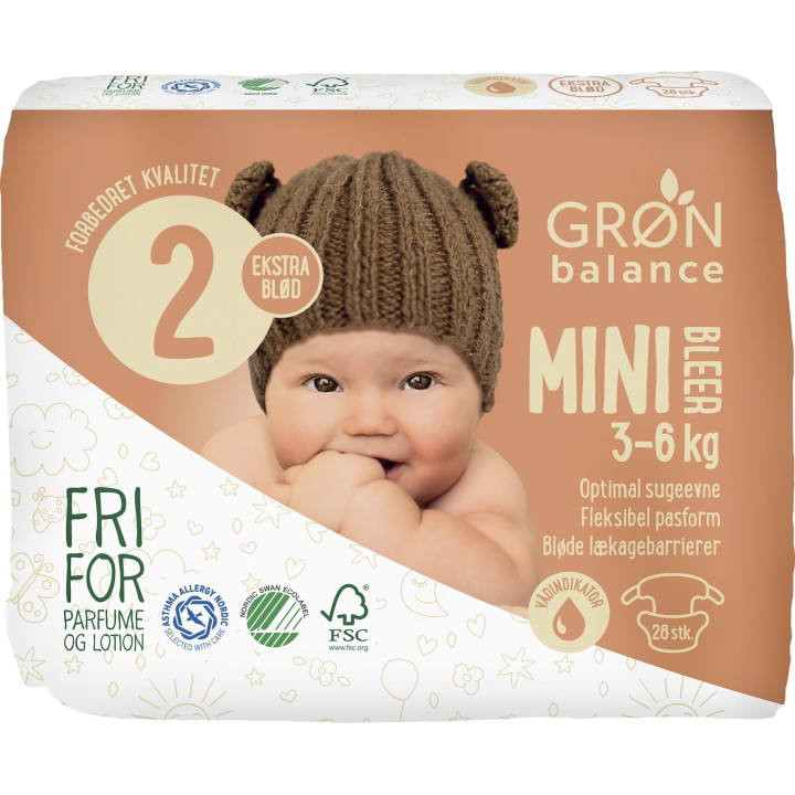 Pieluchy Ekologiczne Mini 3-6 kg 28 szt. - Gron Balance - Ekochatka