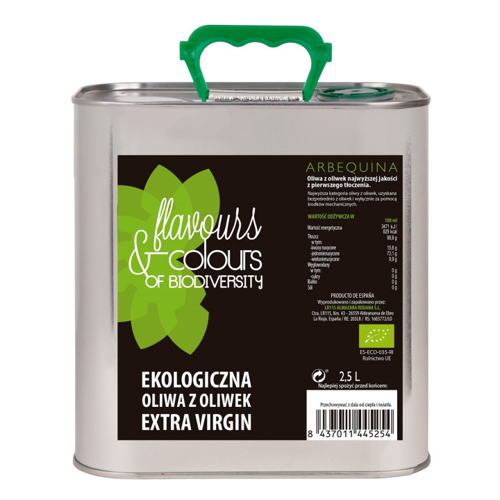 Oliwa z Oliwek Extra Virgin Arbequina BIO 2,5 l - Flavours & Colours -